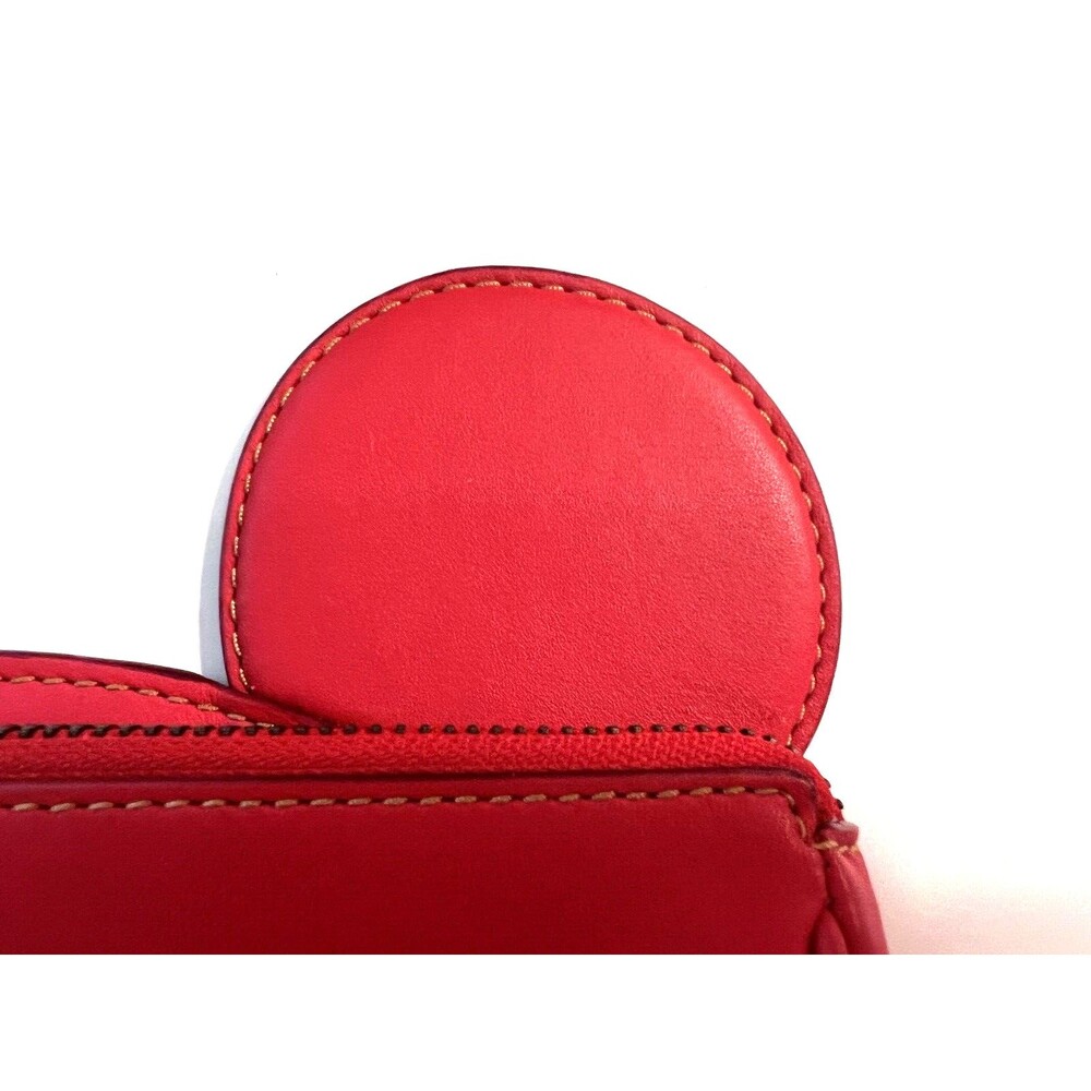 Coach X Disney F59529 Minnie Mouse Wristlet Red Coach Leather Zip Close Strap - Picture 8 of 15